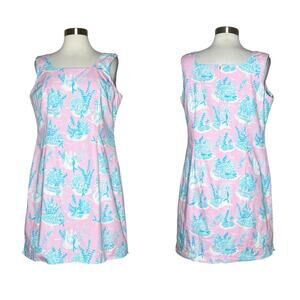 Lilly Pulitzer | 90s Vintage Under The Sea Mermaid Shift Dress White Label 12